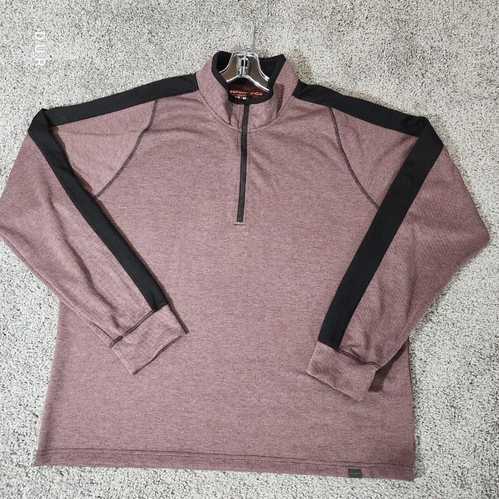 Hawke & Co Quarter Zip ProFlex Sweatshirt Men's XXL 2XL Maroon Long‎ Sleeve